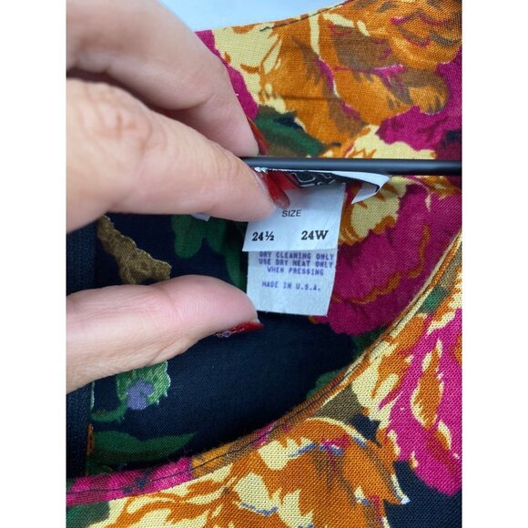 Women's Vintage COTTAGECORE Floral Print Dress Sz 24W Designer Robert Too USA Bo - Picture 4 of 5